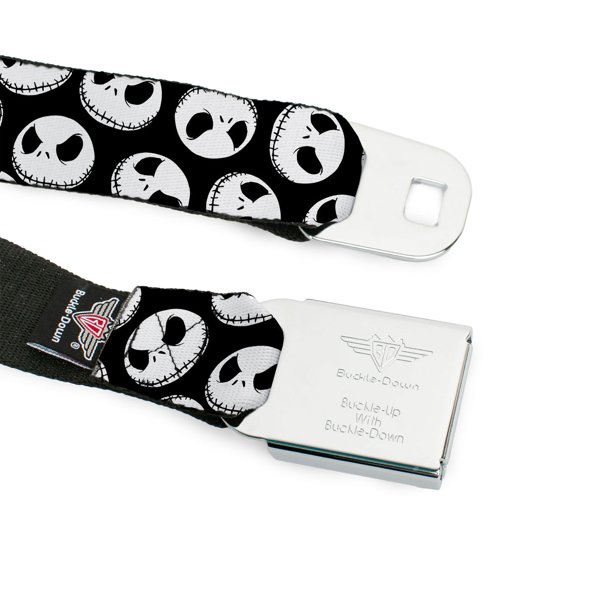 Jack Expression8 Full Color Seatbelt Belt - Nightmare Before Christmas Jack Expressions Scattered Black/White Webbing