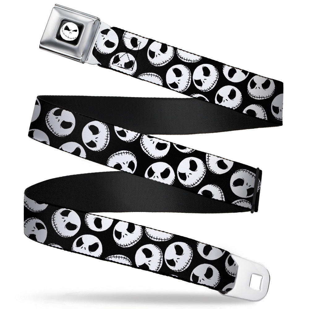 Jack Expression8 Full Color Seatbelt Belt - Nightmare Before Christmas Jack Expressions Scattered Black/White Webbing