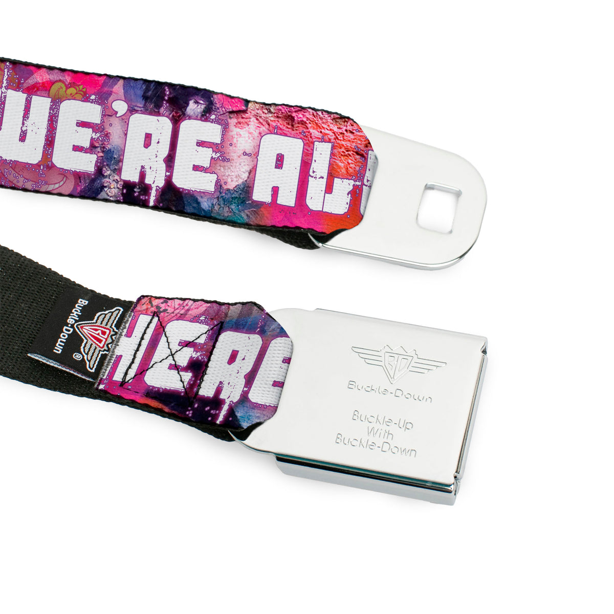 Transparent Cheshire Cat Face Full Color Seatbelt Belt - Transparent Cheshire Cat Poses WE'RE ALL MAD HERE Webbing