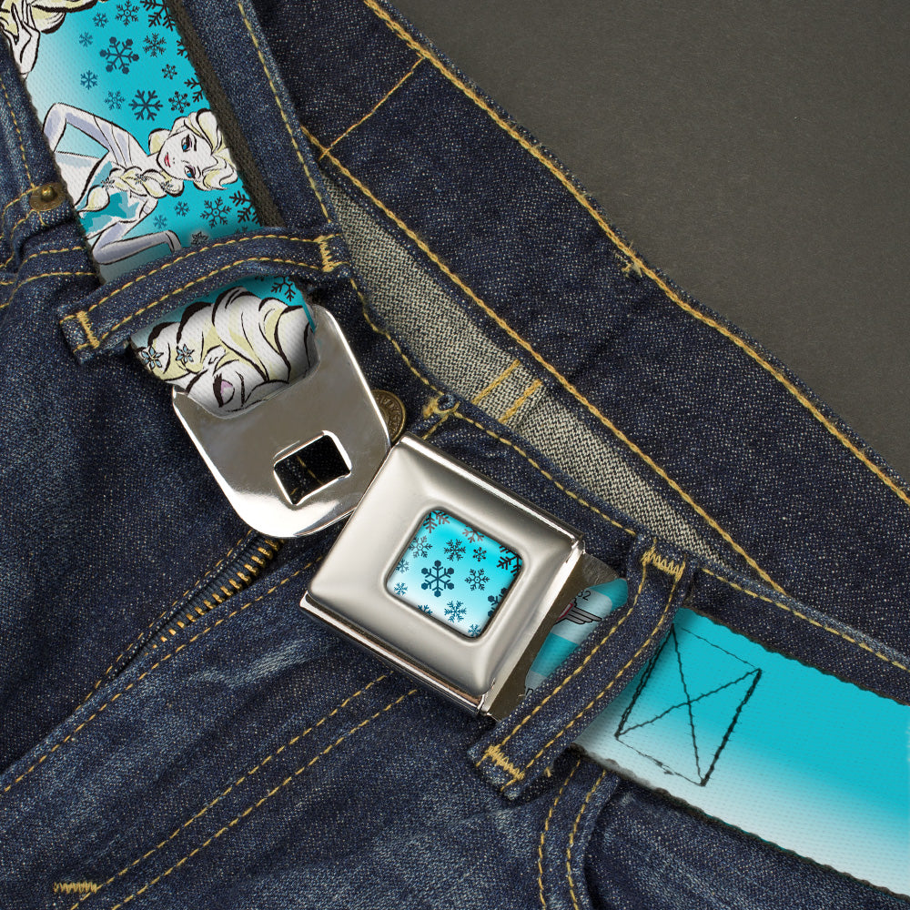 Snowflakes Frozen Art Collection Full Color Seatbelt Belt - Anna/Snowflakes Frozen Art Collection Poses Webbing