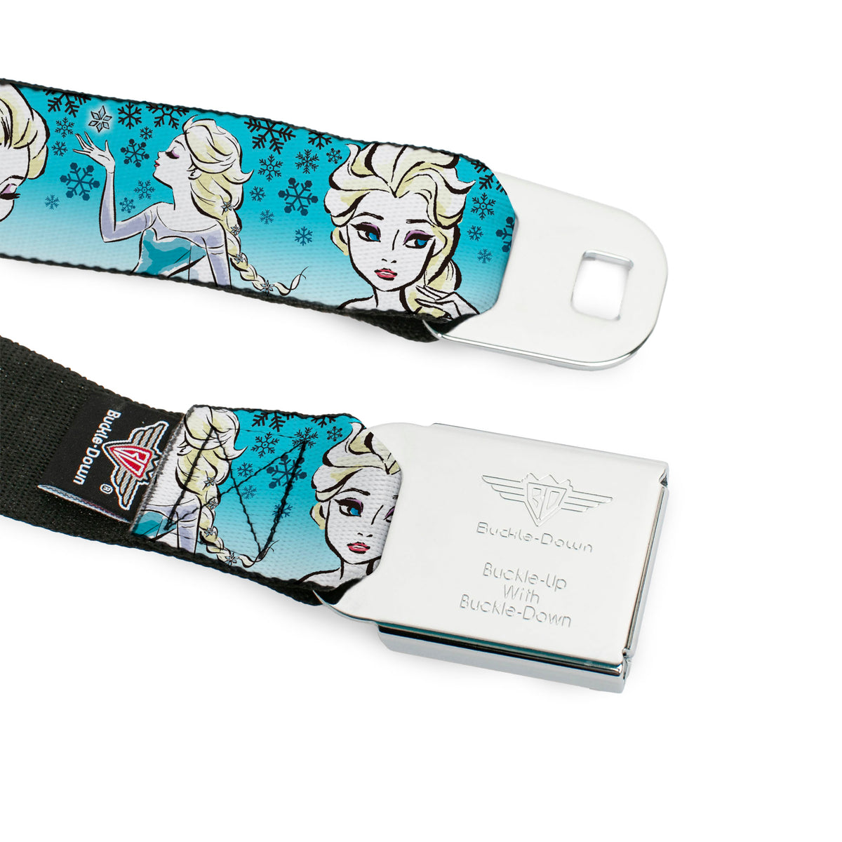 Snowflakes Frozen Art Collection Full Color Seatbelt Belt - Anna/Snowflakes Frozen Art Collection Poses Webbing