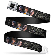 FANTASTIC BEASTS THE CRIMES OF GRINDELWALD Logo Full Color Black/Silvers Seatbelt Belt - FANTASTIC BEASTS THE CRIMES OF GRINDELWALD 3-Character Group Pose Black/Silvers Webbing Seatbelt Belts Fantastic Beasts and Where to Find Them
