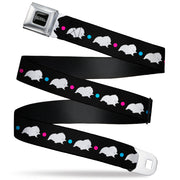 FANTASTIC BEASTS THE CRIMES OF GRINDEWALD Logo Full Color Black/White Seatbelt Belt - Fantastic Beasts The Crimes of Grindelwald Baby Niffler Pose/Dots Black/White/Pink/Blue Webbing Seatbelt Belts Fantastic Beasts and Where to Find Them