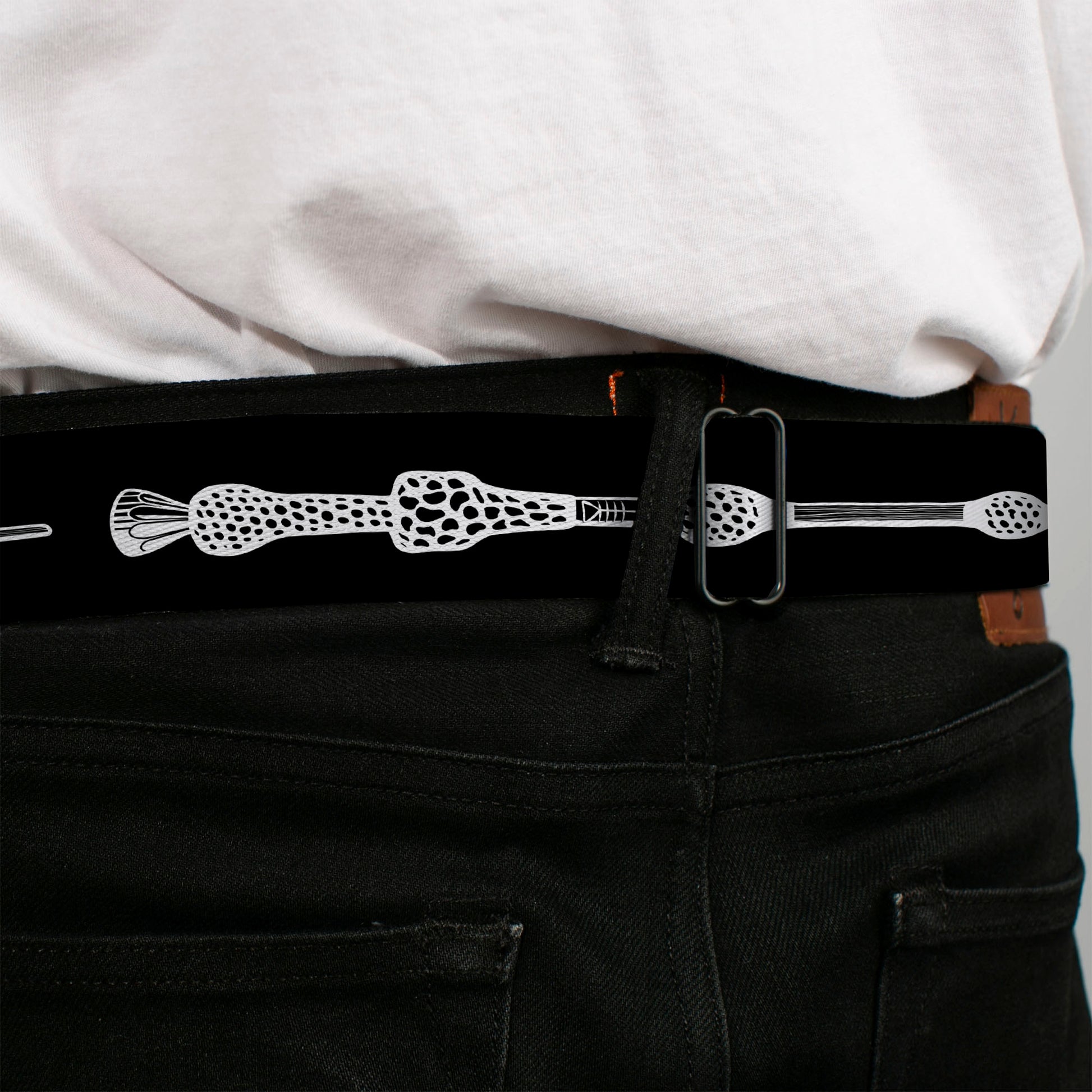 FANTASTIC BEASTS THE CRIMES OF GRINDEWALD Logo Full Color Black/White Seatbelt Belt - Fantastic Beasts The Crimes of Grindelwald Elder Wand Black/White Webbing Seatbelt Belts Fantastic Beasts and Where to Find Them