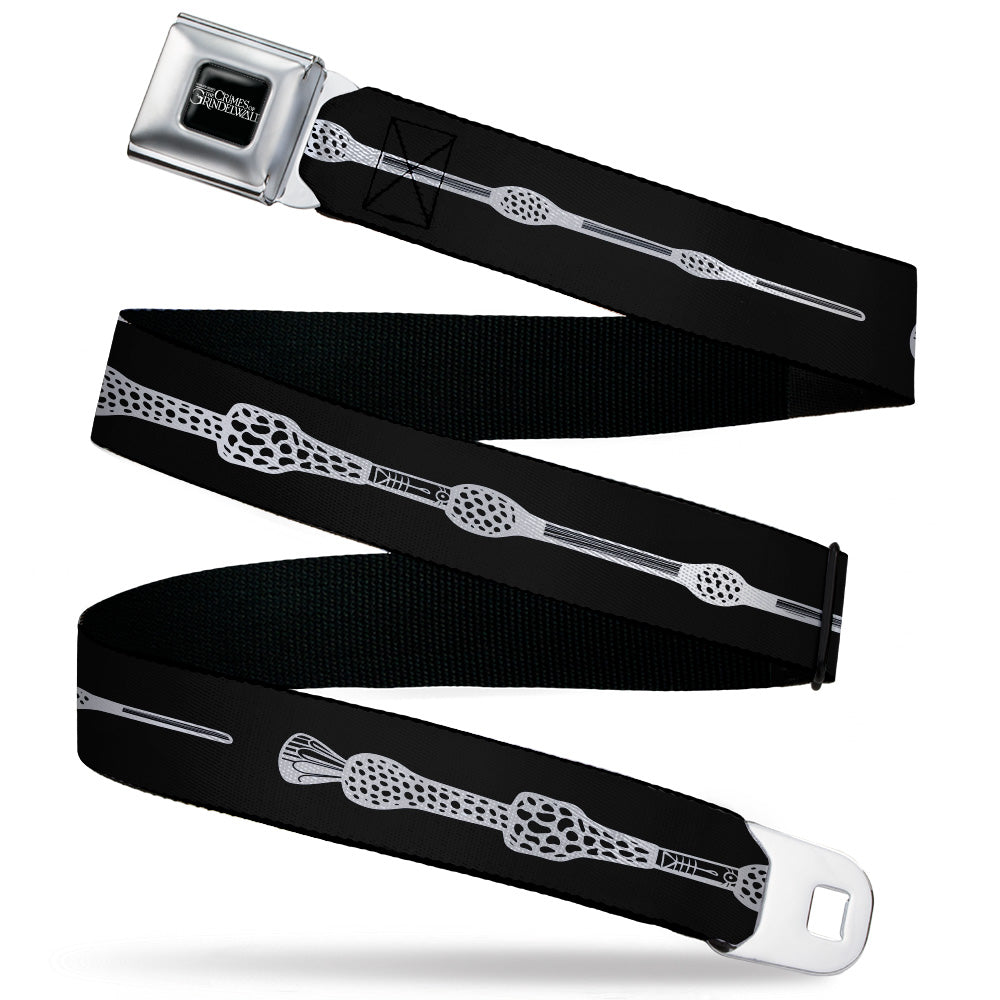 FANTASTIC BEASTS THE CRIMES OF GRINDEWALD Logo Full Color Black/White Seatbelt Belt - Fantastic Beasts The Crimes of Grindelwald Elder Wand Black/White Webbing Seatbelt Belts Fantastic Beasts and Where to Find Them
