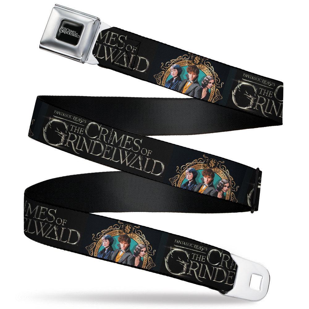 FANTASTIC BEASTS THE CRIMES OF GRINDEWALD Logo Full Color Black/White Seatbelt Belt - FANTASTIC BEASTS THE CRIMES OF GRINDELWALD 3-Character Group Pose2 Black/Silvers Webbing Seatbelt Belts Fantastic Beasts and Where to Find Them