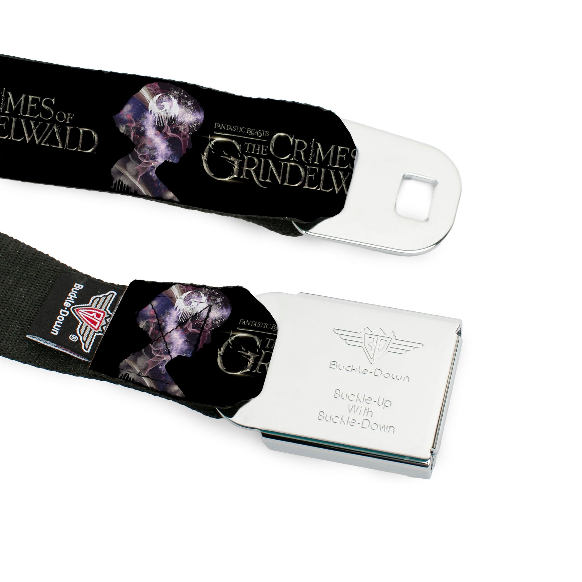 Newt Scamander NS Monogram Full Color Black/White Seatbelt Belt - FANTASTIC BEASTS THE CRIMES OF GRINDELWALD 2-Character Bust Silhouettes Black/Golds Webbing Seatbelt Belts Fantastic Beasts and Where to Find Them