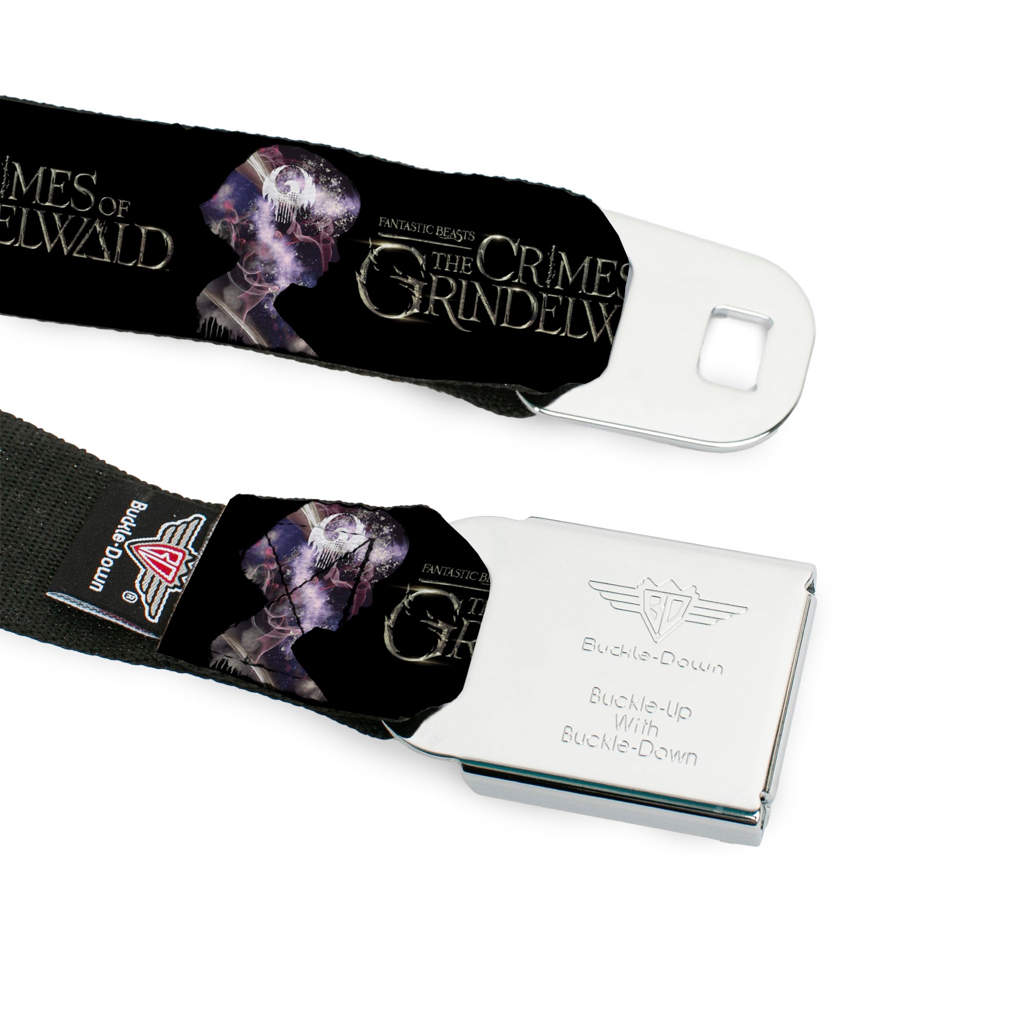 Newt Scamander NS Monogram Full Color Black/White Seatbelt Belt - FANTASTIC BEASTS THE CRIMES OF GRINDELWALD 2-Character Bust Silhouettes Black/Golds Webbing Seatbelt Belts Fantastic Beasts and Where to Find Them