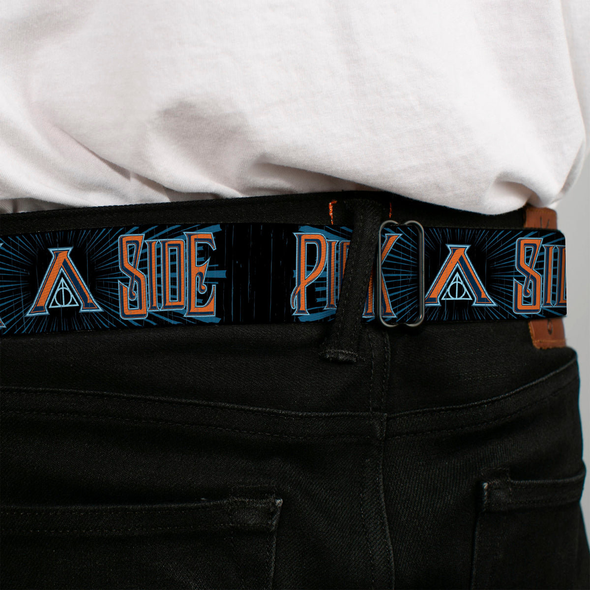Newt Scamander NS Monogram Full Color Black/White Seatbelt Belt - The Crimes of Grindelwald PICK A SIDE Black/Blues/Orange Webbing Seatbelt Belts Fantastic Beasts and Where to Find Them