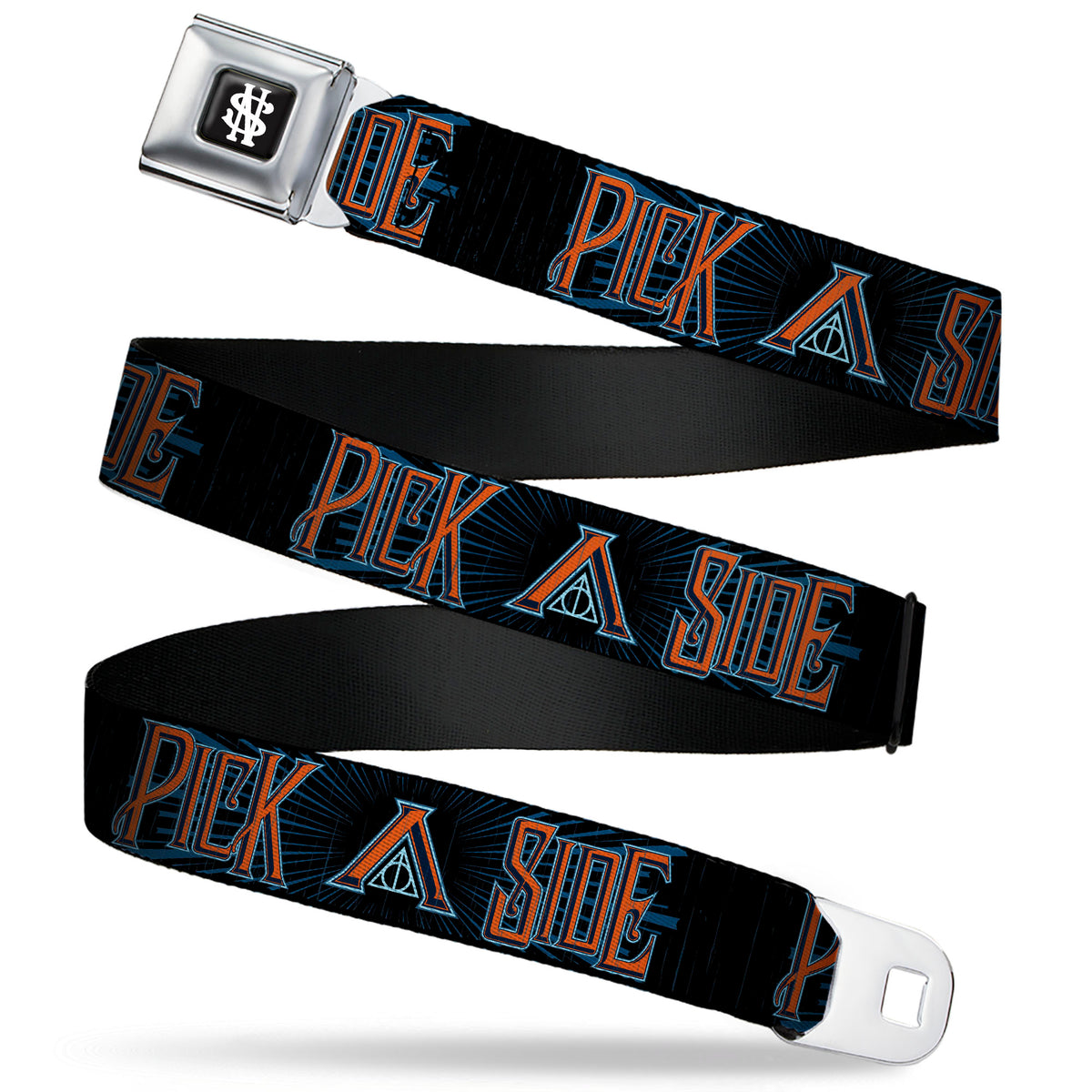 Newt Scamander NS Monogram Full Color Black/White Seatbelt Belt - The Crimes of Grindelwald PICK A SIDE Black/Blues/Orange Webbing Seatbelt Belts Fantastic Beasts and Where to Find Them
