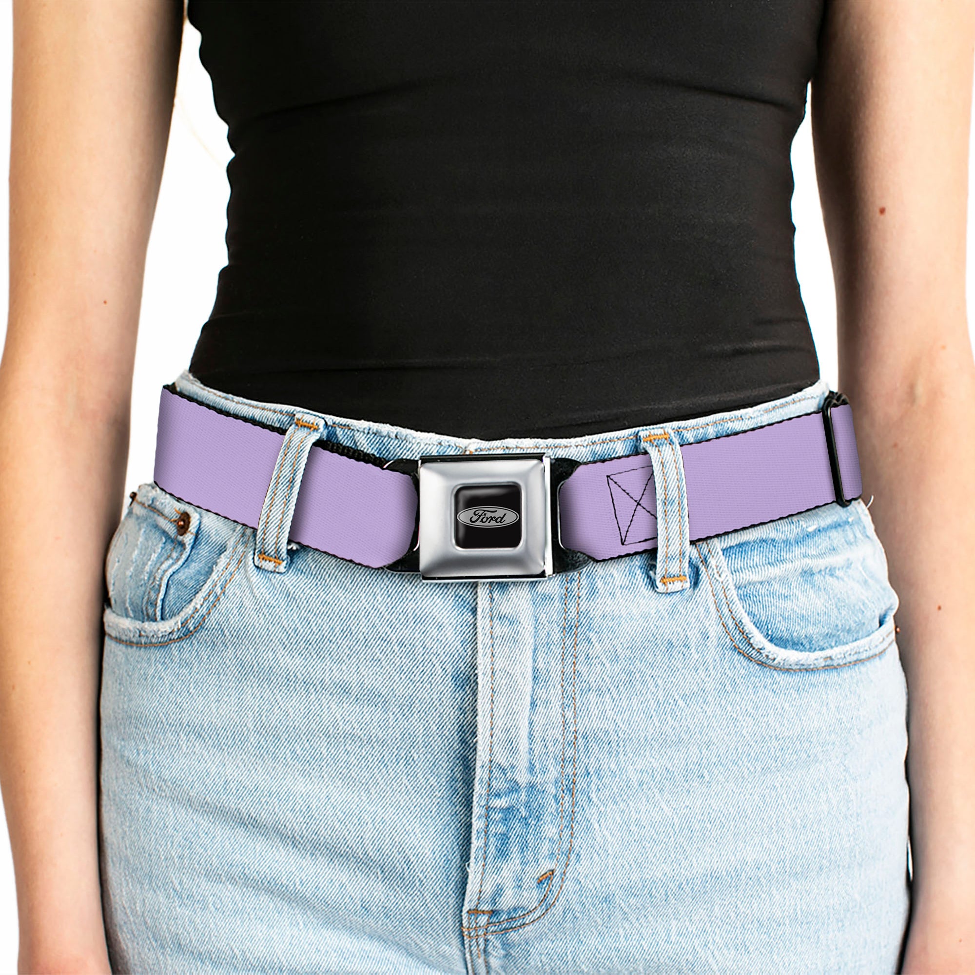 Ford Emblem Seatbelt Belt - Lavender Webbing Seatbelt Belts Ford
