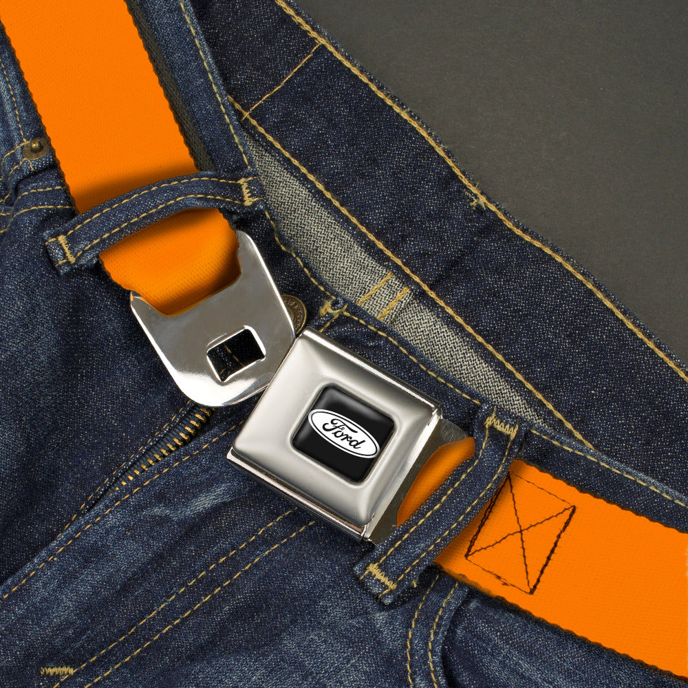 Ford Emblem Seatbelt Belt - Orange Webbing Seatbelt Belts Ford