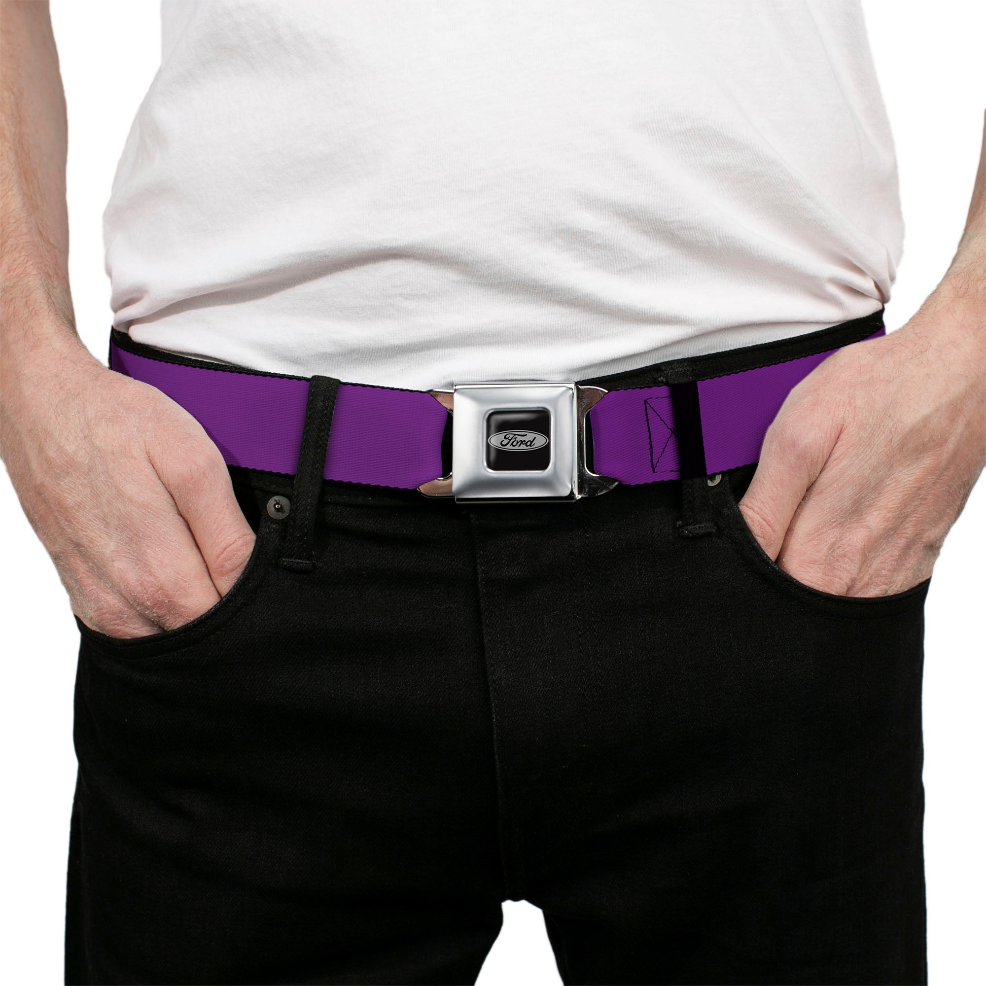 Ford Emblem Seatbelt Belt - Purple Webbing Seatbelt Belts Ford