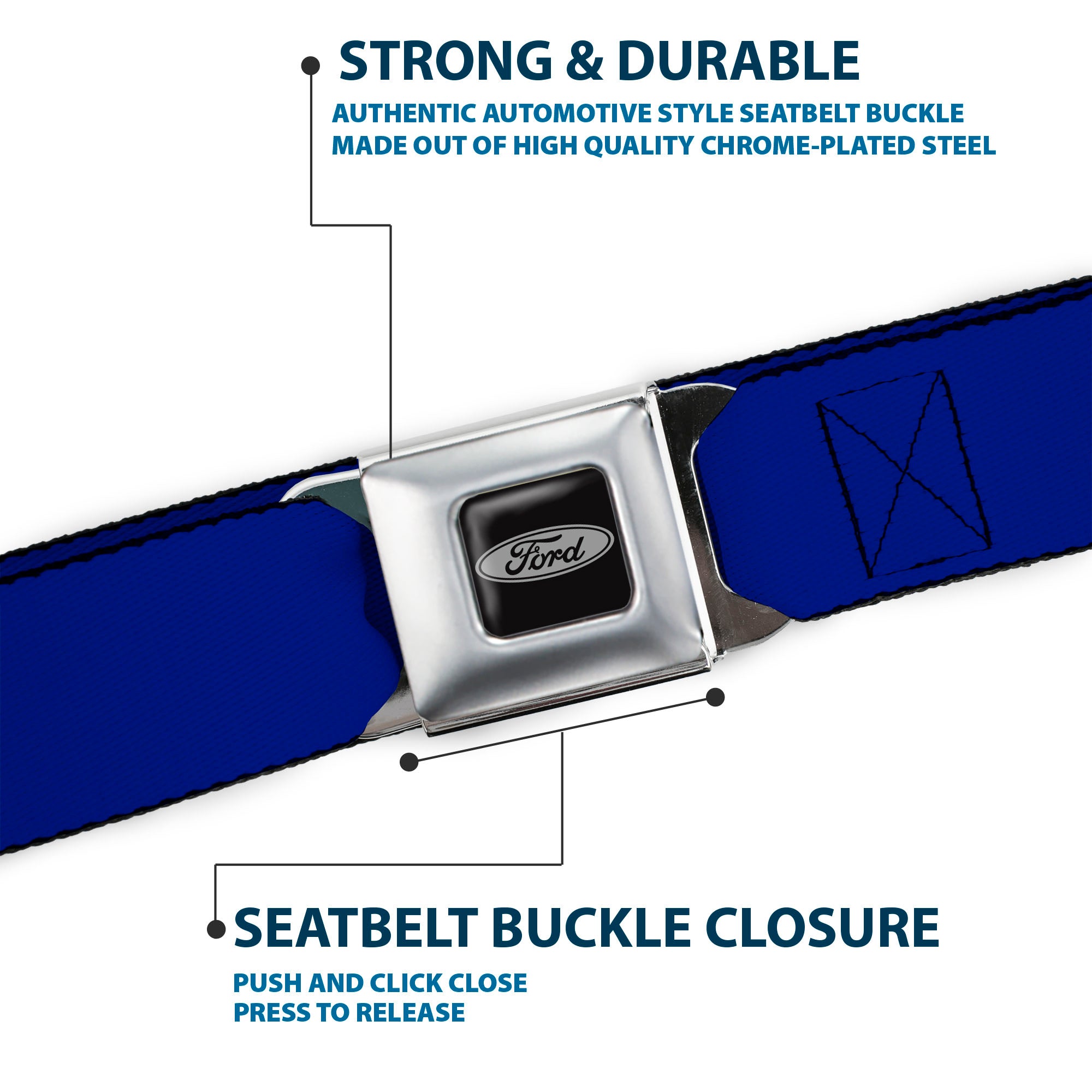 Ford Emblem Seatbelt Belt - Royal Webbing Seatbelt Belts Ford