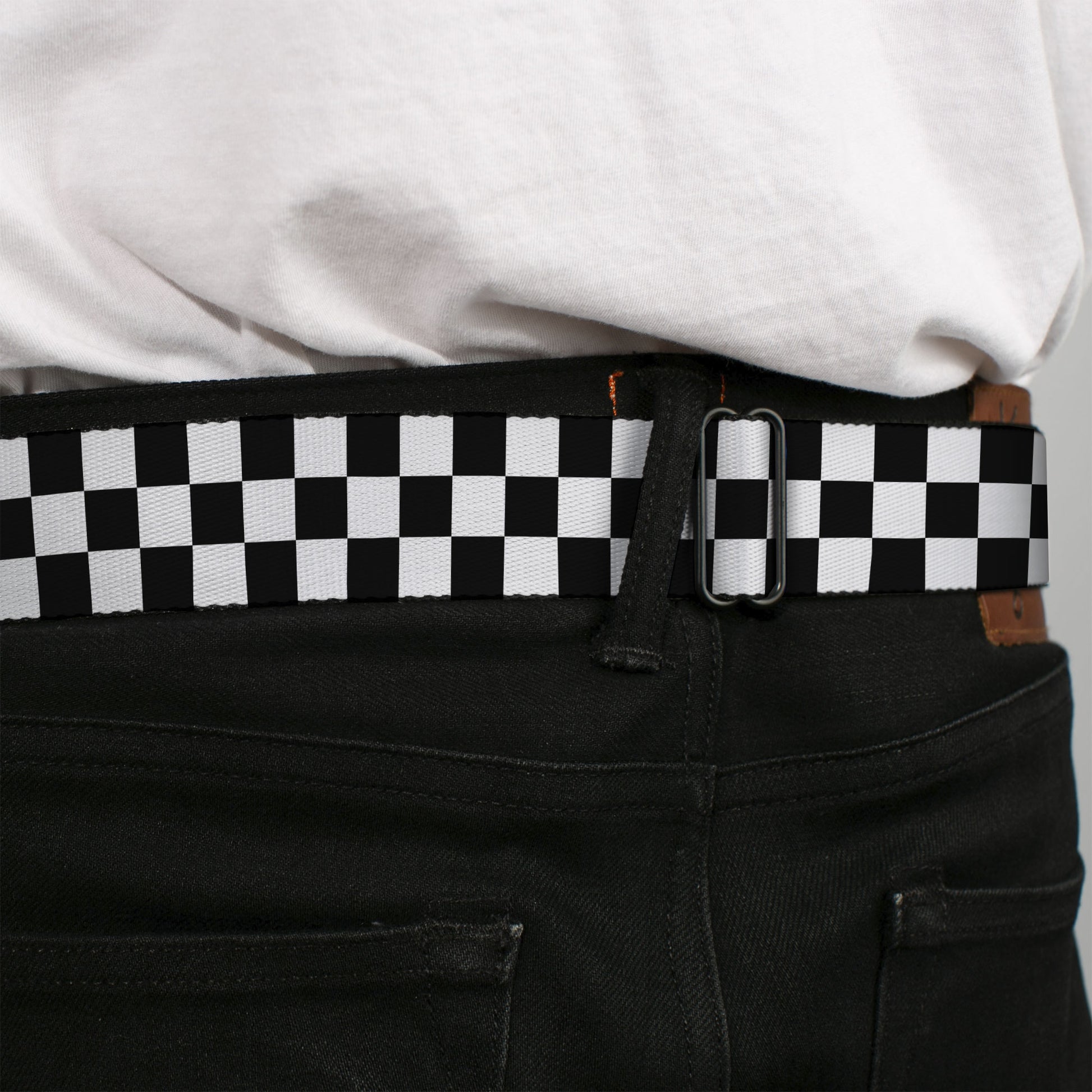 Ford Emblem Seatbelt Belt - Checker Black/White Webbing Seatbelt Belts Ford