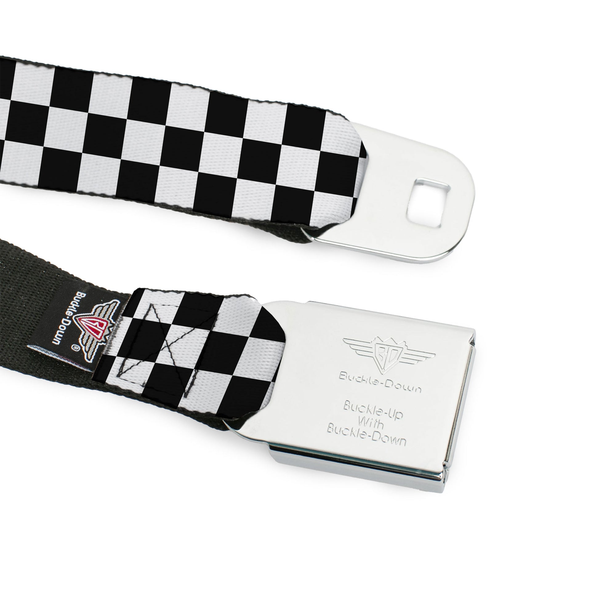 Ford Emblem Seatbelt Belt - Checker Black/White Webbing Seatbelt Belts Ford