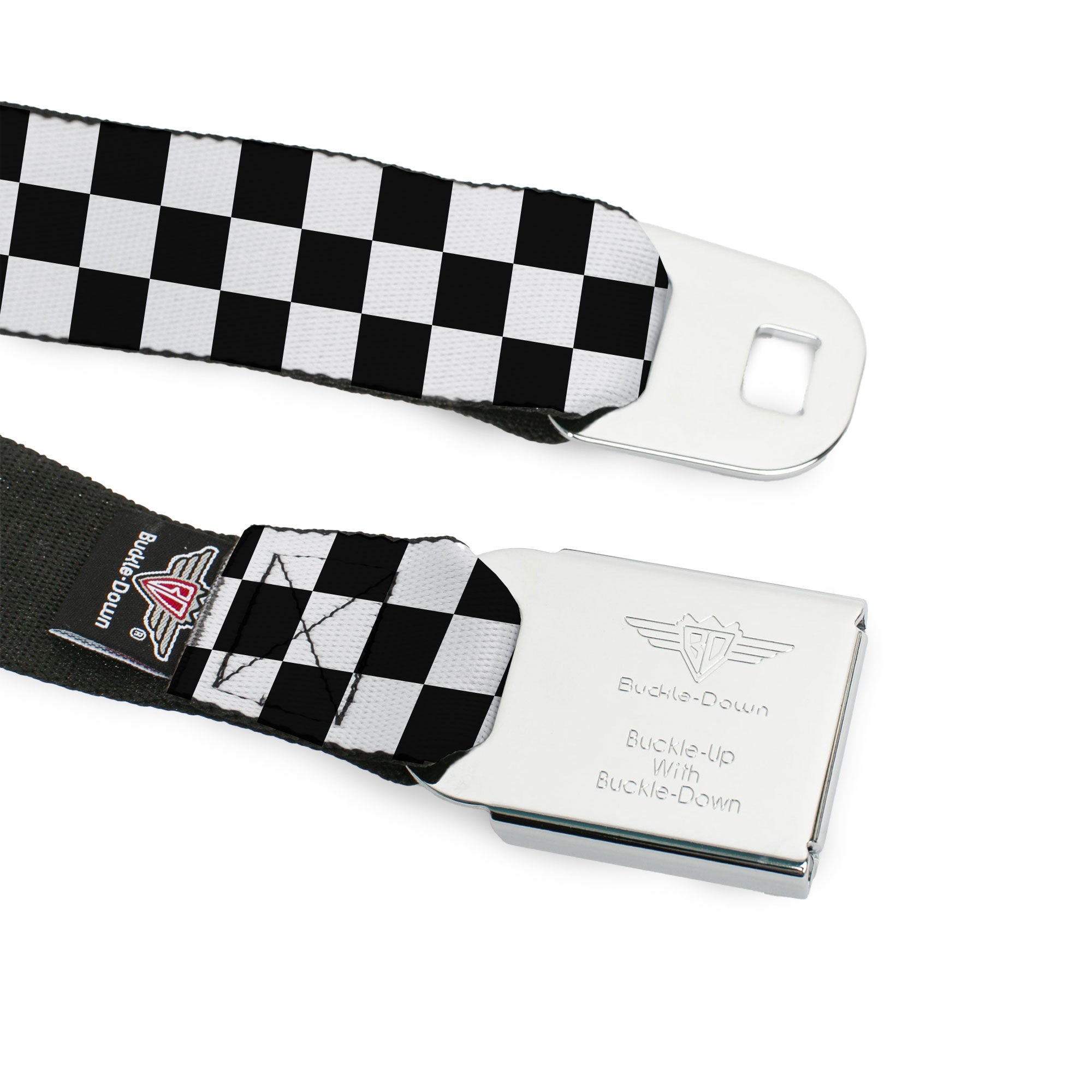 Ford Emblem Seatbelt Belt - Checker Black/White Webbing Seatbelt Belts Ford