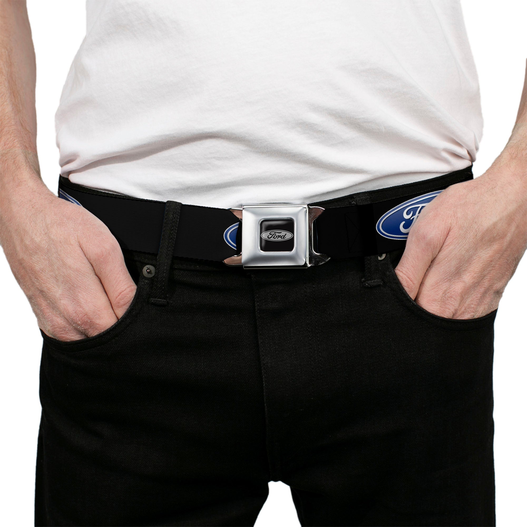 Ford Emblem Seatbelt Belt - Ford Oval Logo REPEAT Webbing Seatbelt Belts Ford