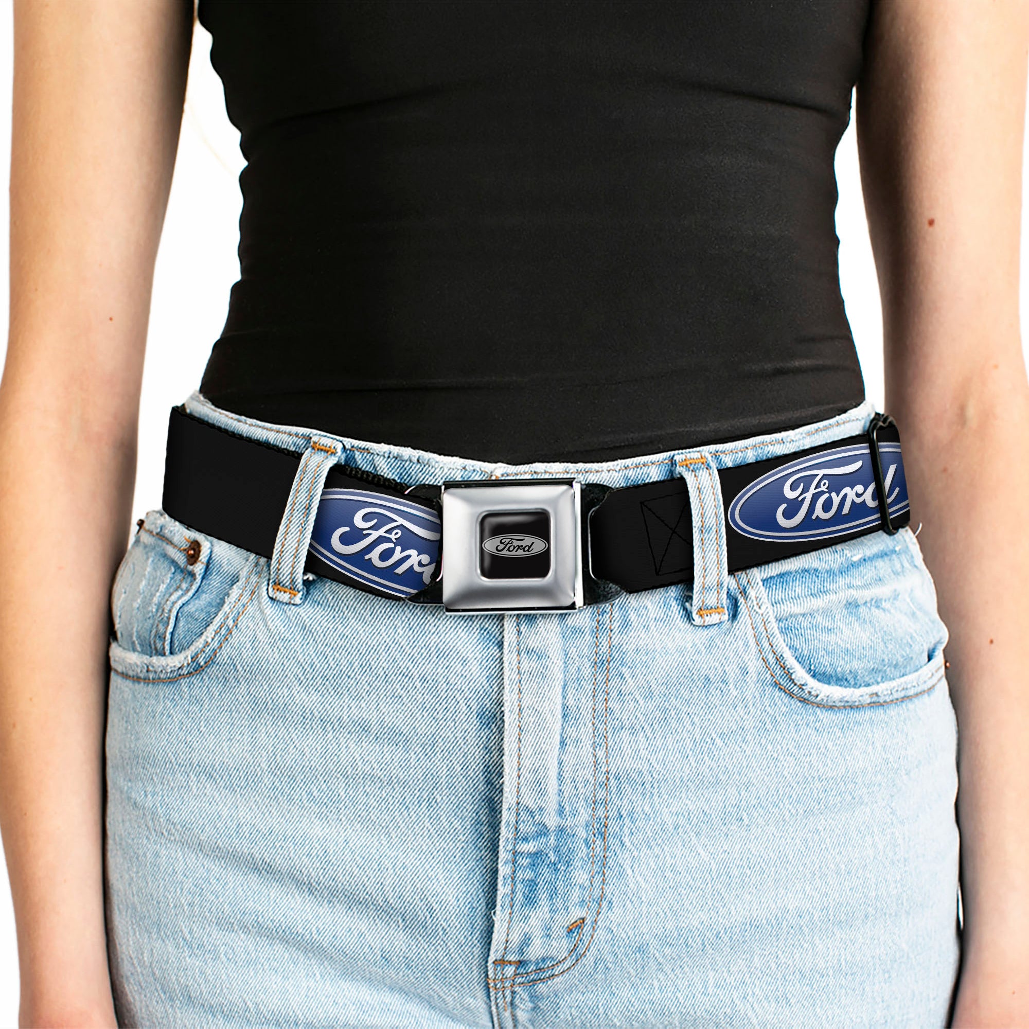 Ford Emblem Seatbelt Belt - Ford Oval Logo REPEAT Webbing Seatbelt Belts Ford