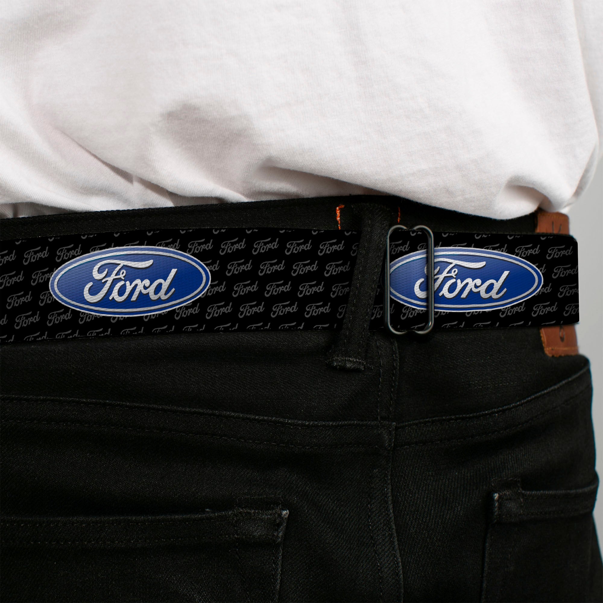 Ford Emblem Seatbelt Belt - Ford Oval REPEAT w/Text Webbing Seatbelt Belts Ford