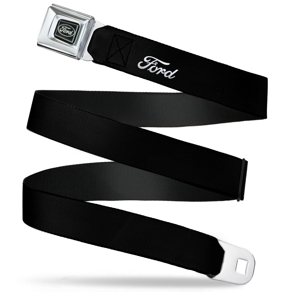 Ford Emblem Seatbelt Belt - FORD Script Single Black/White Webbing Seatbelt Belts Ford
