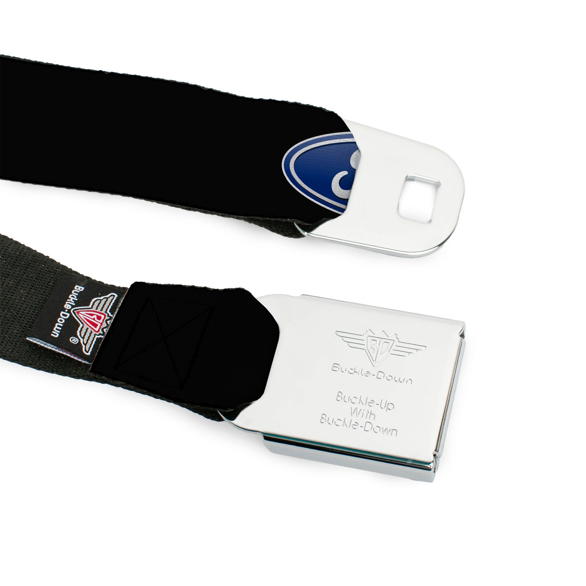Ford Oval Full Color Black Blue Seatbelt Belt - Ford Oval Logo REPEAT Webbing Seatbelt Belts Ford