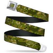 FORD Oval Full Color Deer Hunter Camo Olive Seatbelt Belt - FORD Deer Hunter Camo Olive Webbing Seatbelt Belts Ford