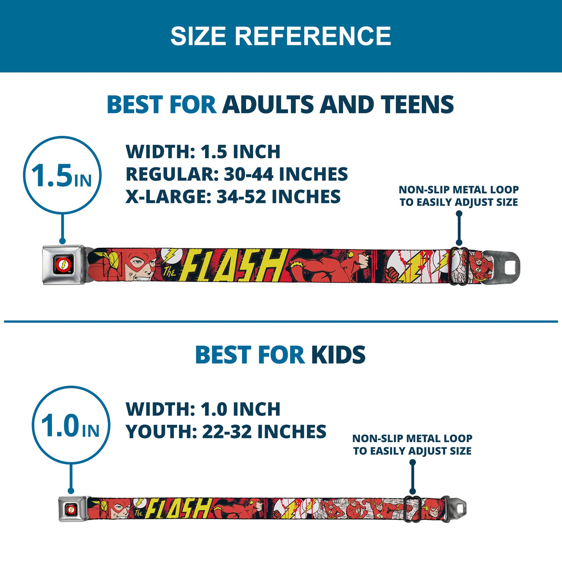 Flash Logo Black Seatbelt Belt - The Flash in Action Webbing Seatbelt Belts DC Comics