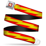 Flash Logo Full Color Red White Yellow Seatbelt Belt - The Flash Bolt Stripe Reds/Yellows Webbing Seatbelt Belts DC Comics