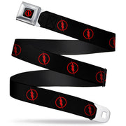 Reverse Flash Logo Full Color Black Red Seatbelt Belt - Reverse Flash Logo Black/Red Webbing Seatbelt Belts DC Comics