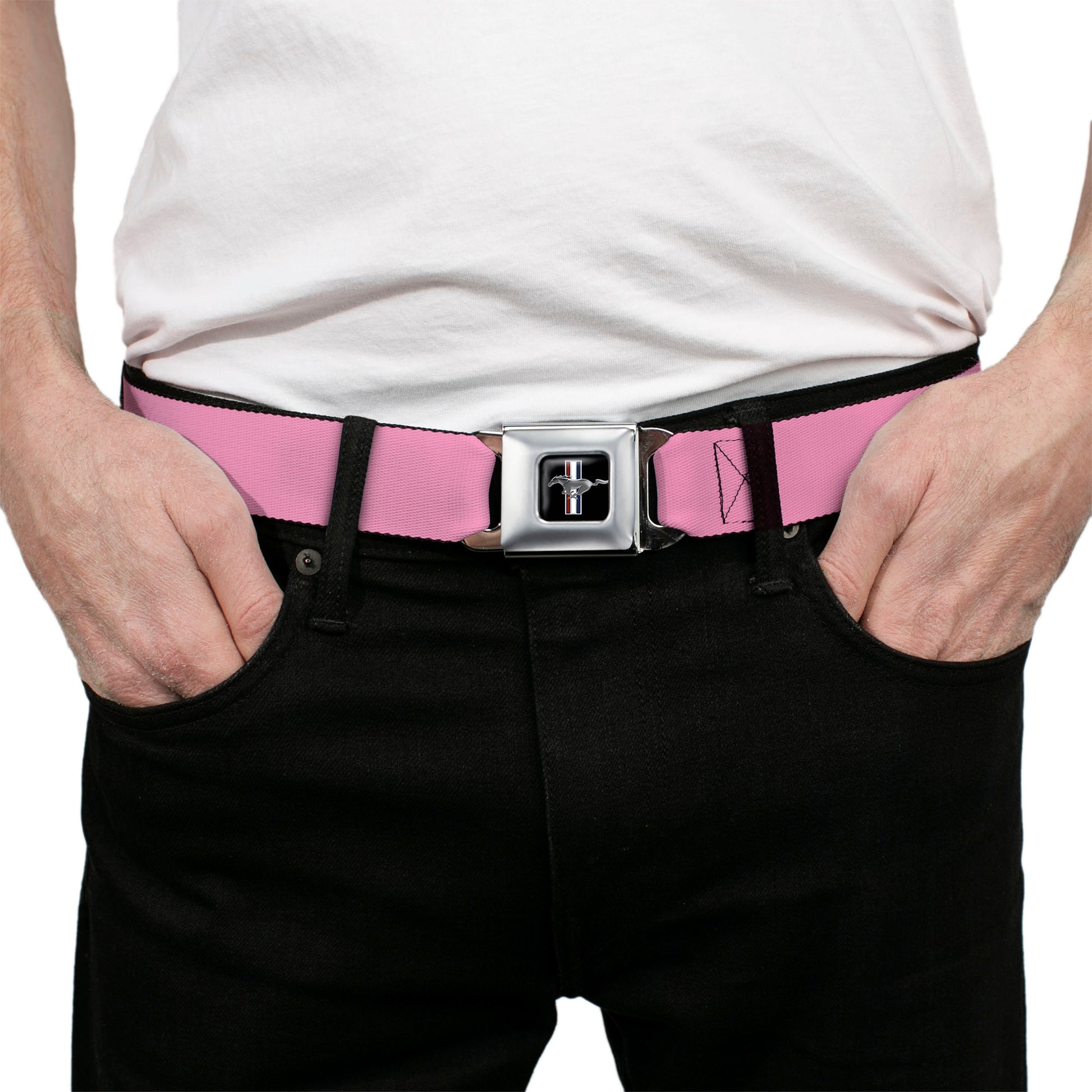 Ford Mustang Seatbelt Belt - Baby Pink Webbing Seatbelt Belts Ford