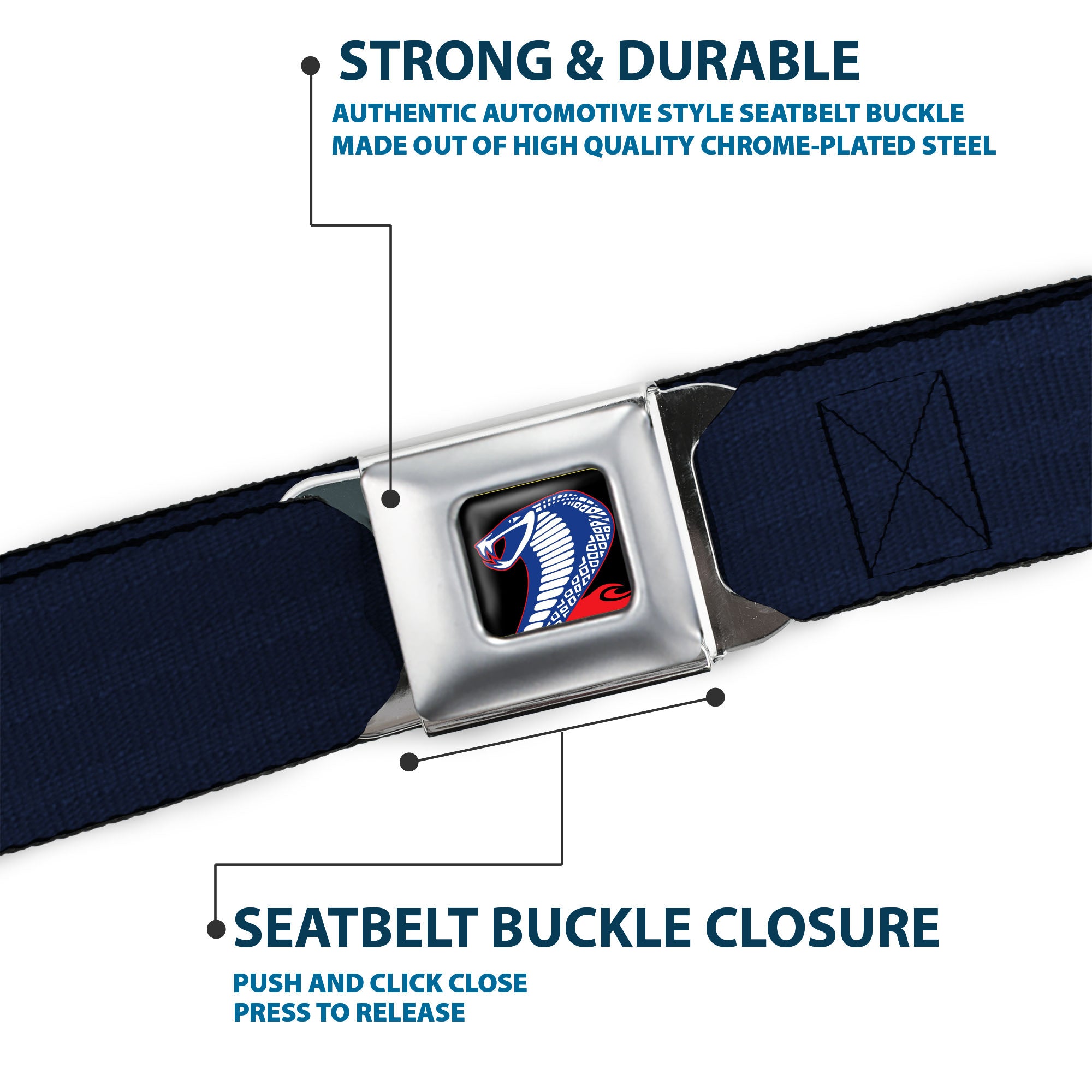 Ford Mustang Seatbelt Belt - Checker Black/White Webbing Seatbelt Belts Ford