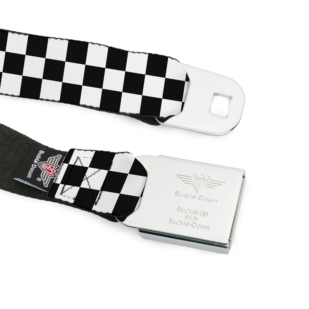 Ford Mustang Seatbelt Belt - Checker Black/White Webbing Seatbelt Belts Ford