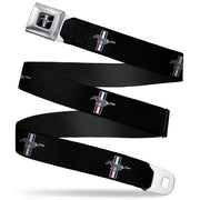 Ford Mustang Emblem Seatbelt Belt - Ford Mustang w/Bars Logo REPEAT Webbing Seatbelt Belts Ford