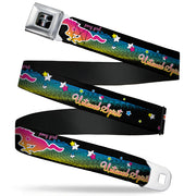 Ford Mustang Emblem Seatbelt Belt - Mustang PONY GIRL UNTAMED SPIRIT/Stars Black/Multi Color Webbing Seatbelt Belts Ford
