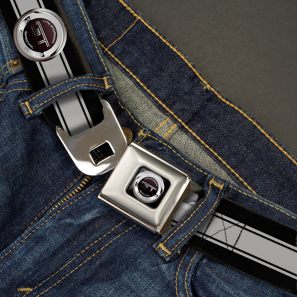 FORD GT CALIFORNIA SPECIAL Emblem Full Color Black Silvers Seatbelt Belt - FORD GT CALIFORNIA SPECIAL Emblem Stripe Black/Gray/Silvers Webbing Seatbelt Belts Ford