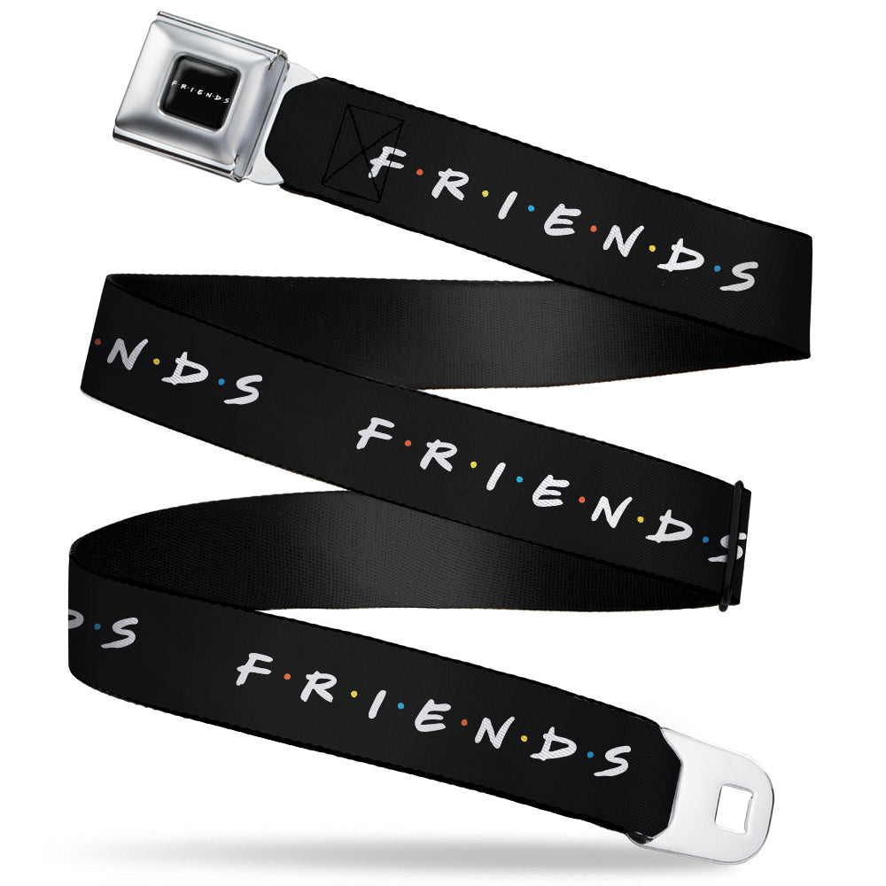 FRIENDS Logo Full Color Black/White/Multi Color Seatbelt Belt - FRIENDS Logo Black/White/Multi Color Webbing Seatbelt Belts Friends