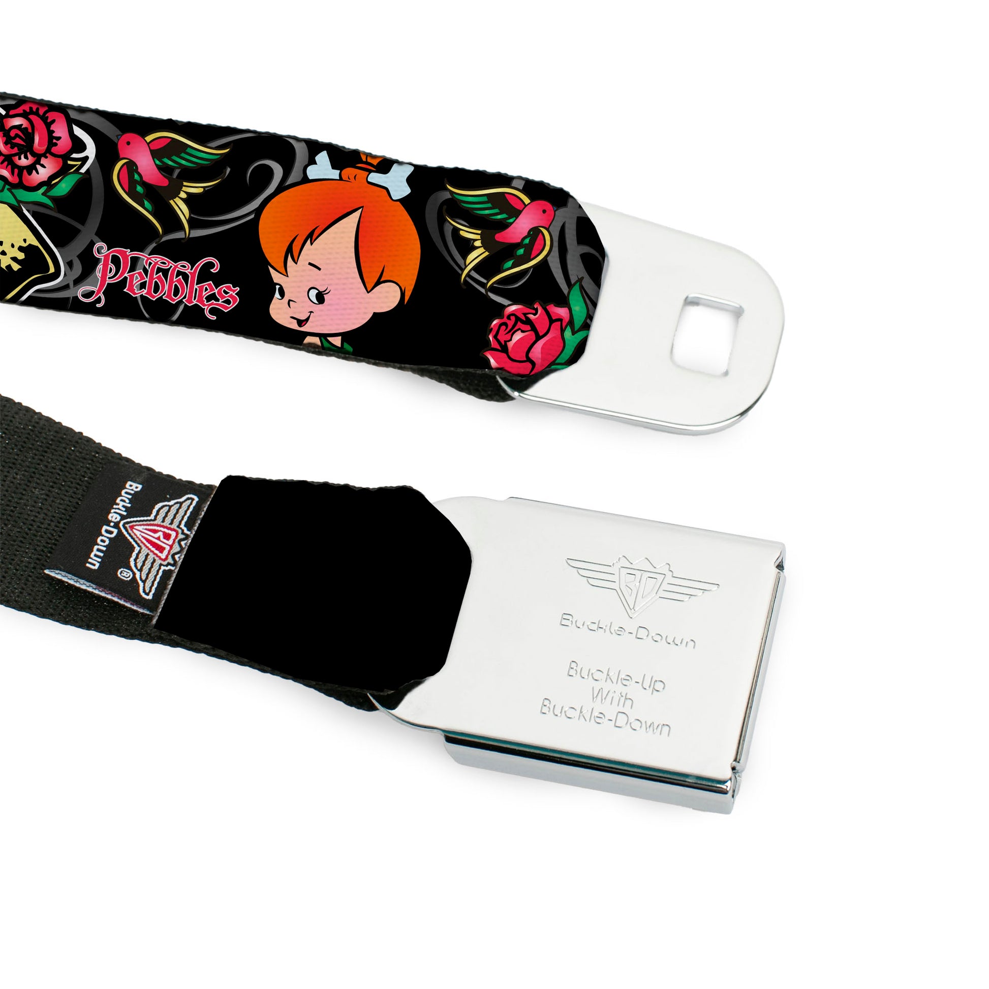 Pebbles Face1 Full Color Black Seatbelt Belt - Pebbles Face/Pose Tattoo Banners NICE ICE BABY Webbing Seatbelt Belts The Flintstones