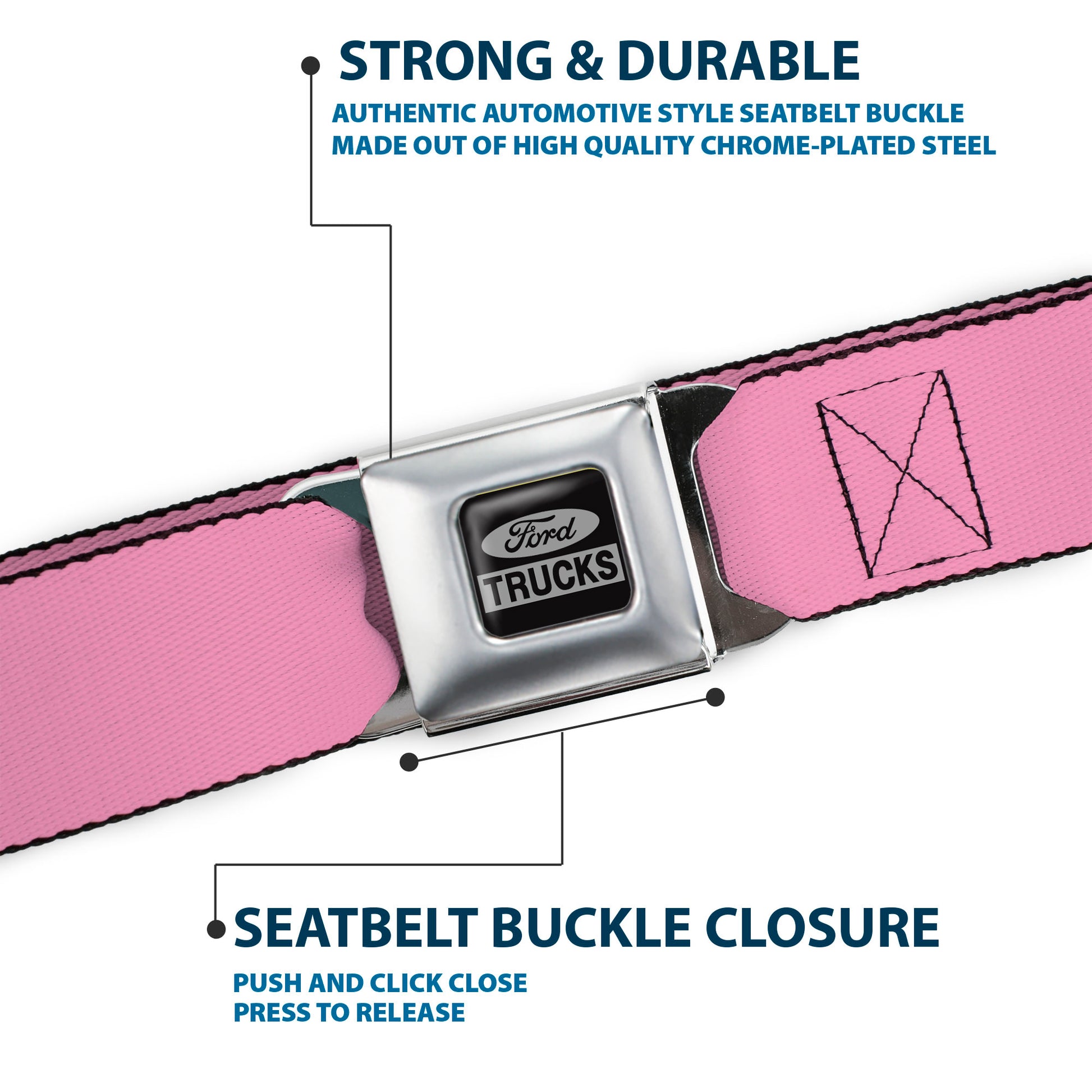 Ford Trucks Seatbelt Belt - Baby Pink Webbing Seatbelt Belts Ford