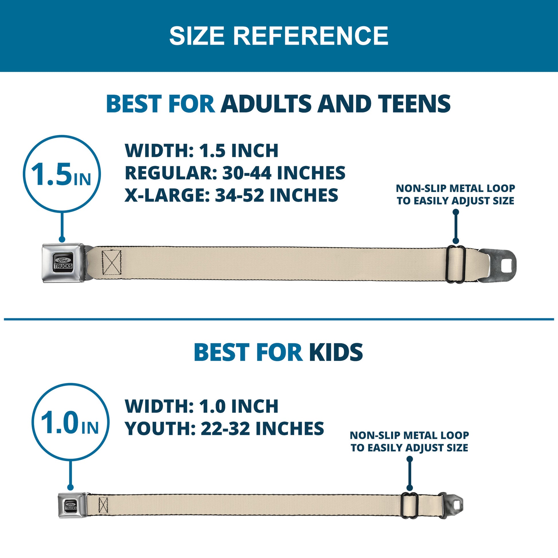 Ford Trucks Seatbelt Belt - Natural Webbing Seatbelt Belts Ford