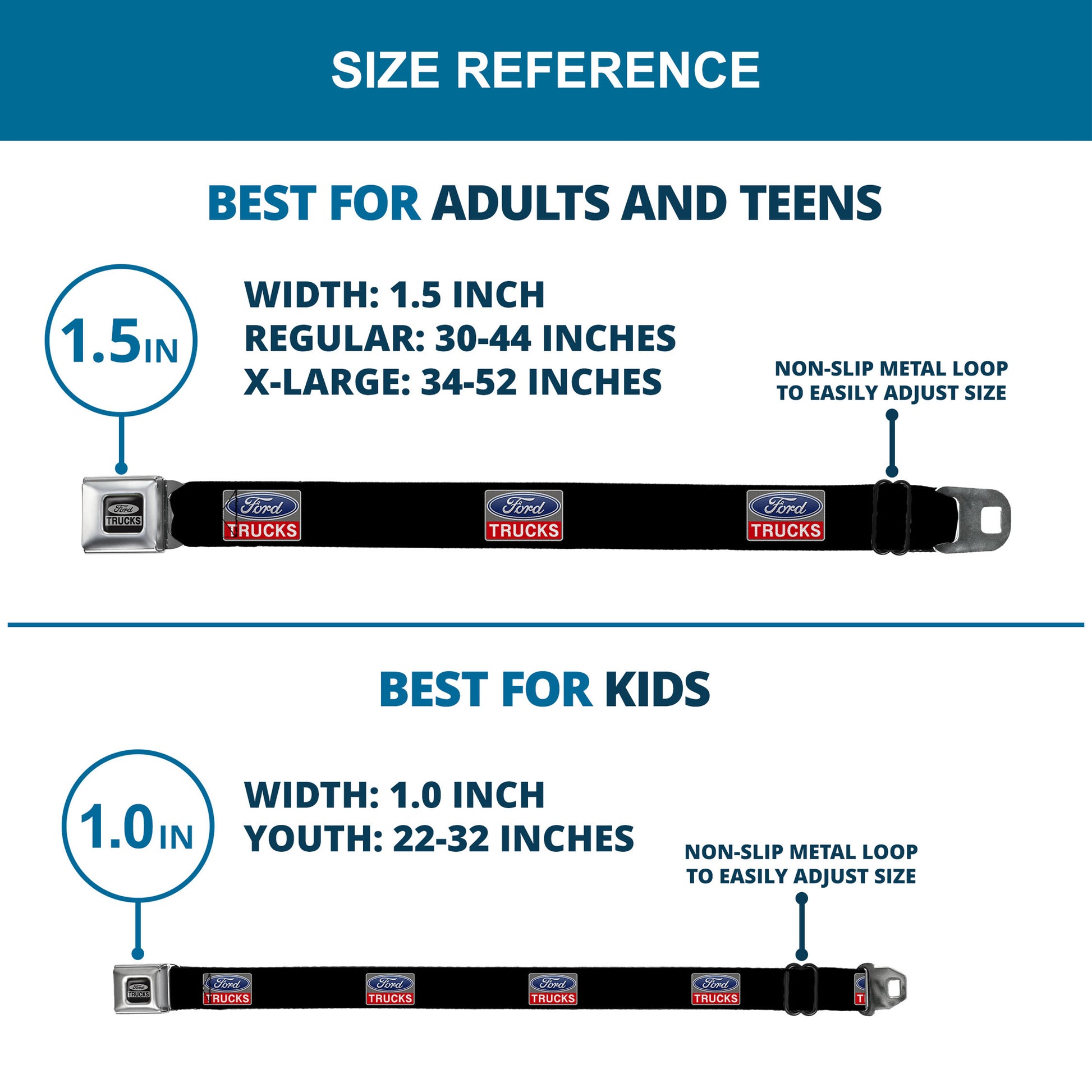 Ford Trucks Seatbelt Belt - Ford Trucks Logo REPEAT Webbing Seatbelt Belts Ford