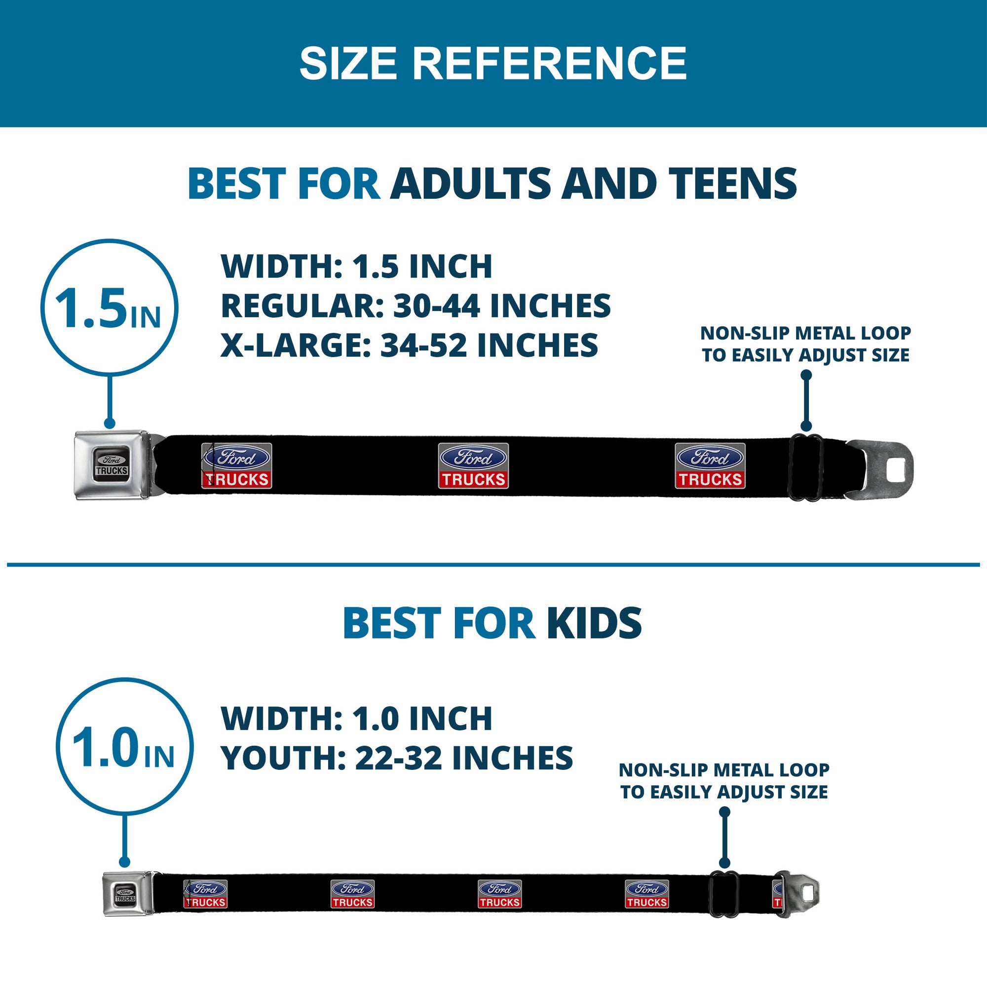 Ford Trucks Seatbelt Belt - Ford Trucks Logo REPEAT Webbing Seatbelt Belts Ford