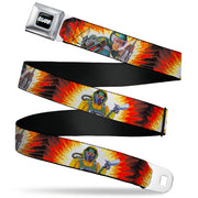GI JOE Title Logo Stripe Full Color Black/Red/White/Blue Seatbelt Belt - GI Joe Retro Footloose Flash Air Tight Character File Card Explosion Poses Webbing Seatbelt Belts Hasbro