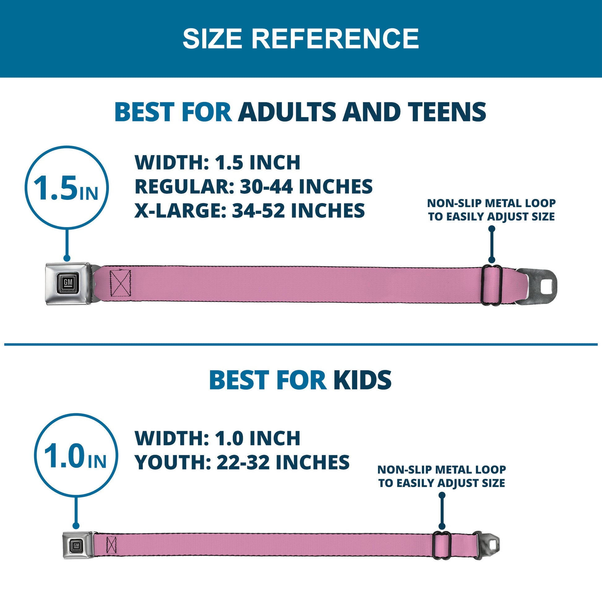 GM Seatbelt Belt - Baby Pink Webbing Seatbelt Belts GM General Motors
