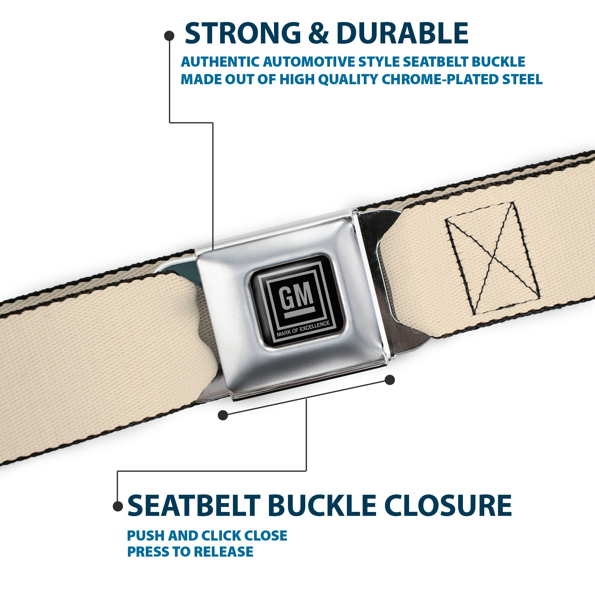 GM Seatbelt Belt - Natural Webbing Seatbelt Belts GM General Motors