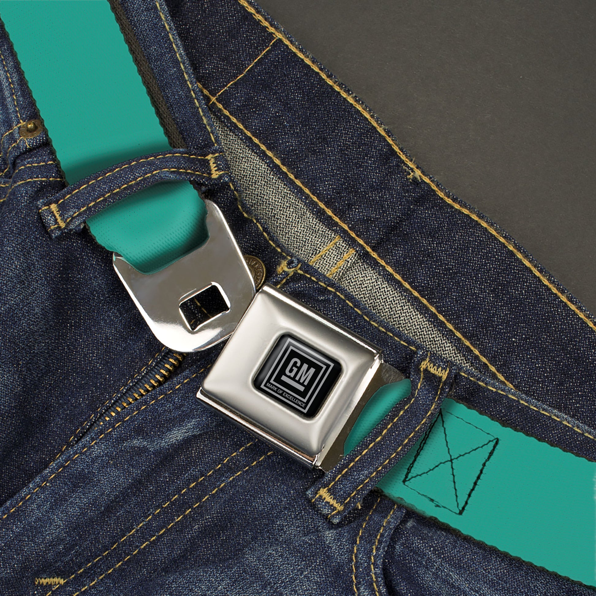 GM Seatbelt Belt - Teal Webbing Seatbelt Belts GM General Motors