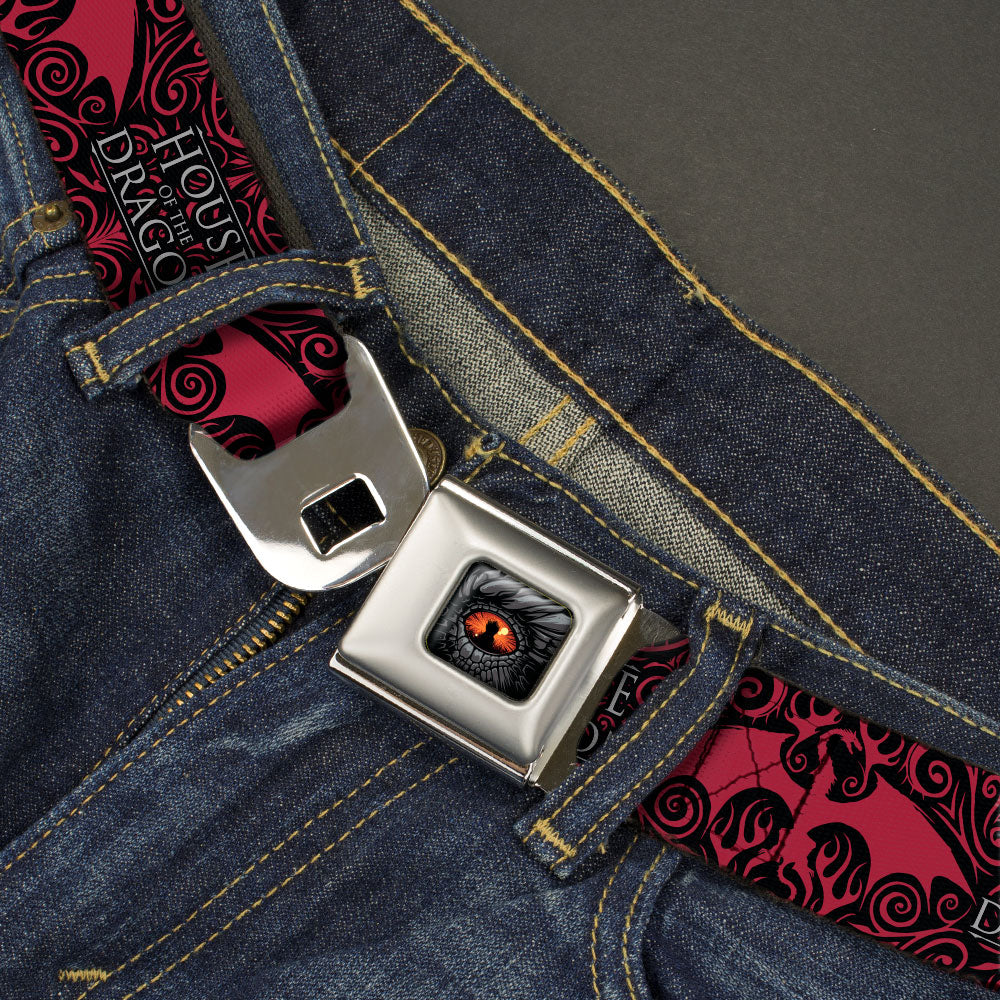House of the Dragon Eye Throne Icon Full Color Black/Gray/Orange Seatbelt Belt - HOUSE OF THE DRAGON Dragon Icon Black/Red/White Webbing Seatbelt Belts House of the Dragon