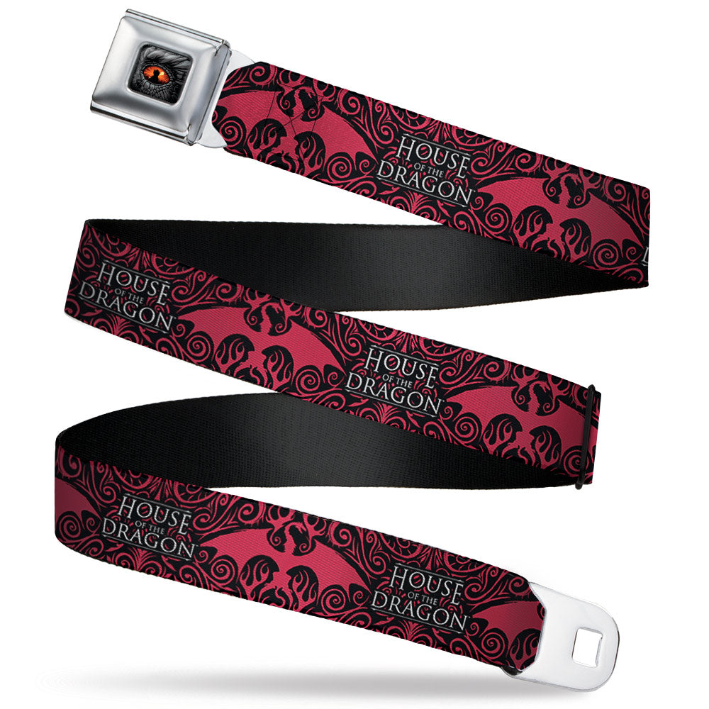 House of the Dragon Eye Throne Icon Full Color Black/Gray/Orange Seatbelt Belt - HOUSE OF THE DRAGON Dragon Icon Black/Red/White Webbing Seatbelt Belts House of the Dragon