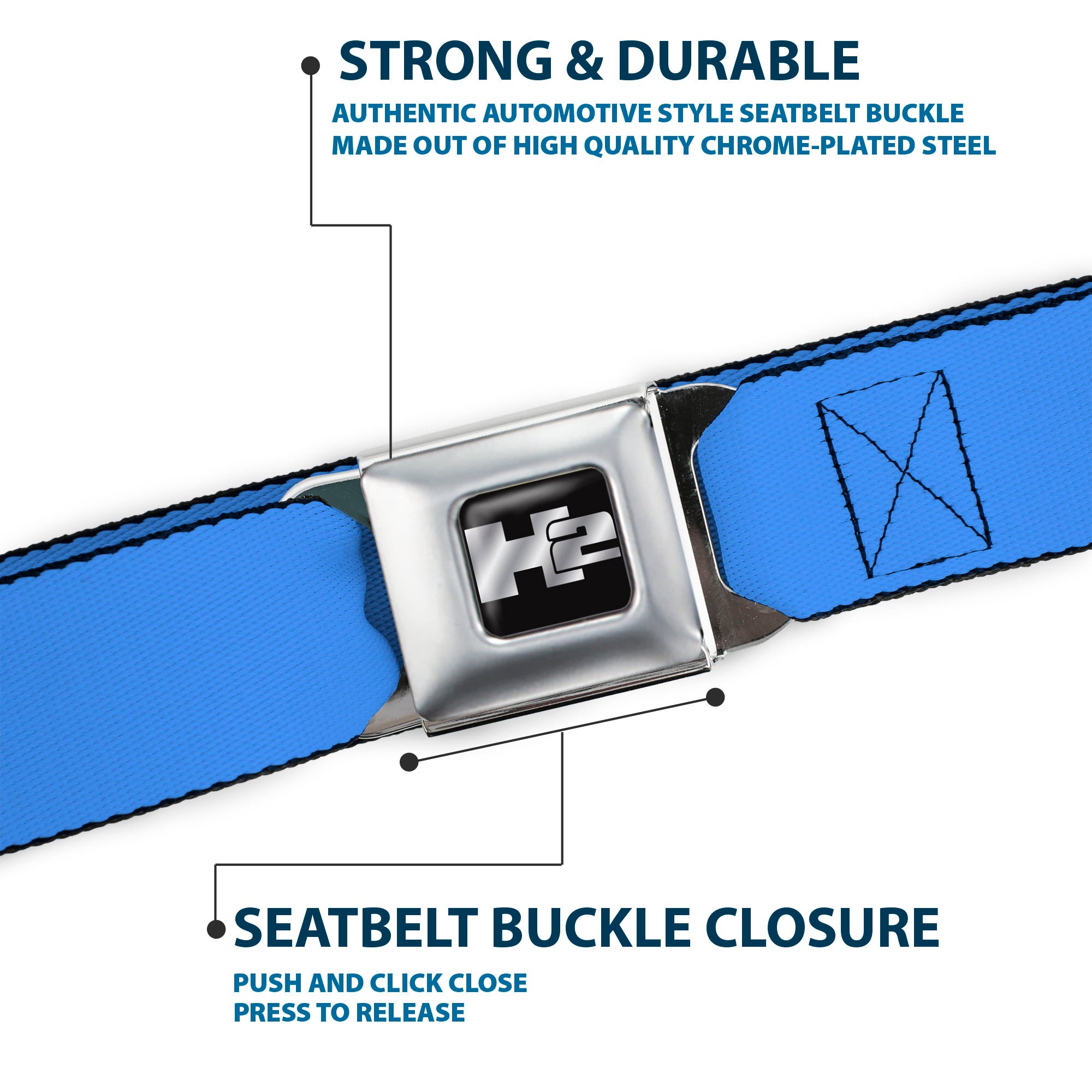 Hummer H2 Seatbelt Belt - Baby Blue Webbing Seatbelt Belts GM General Motors