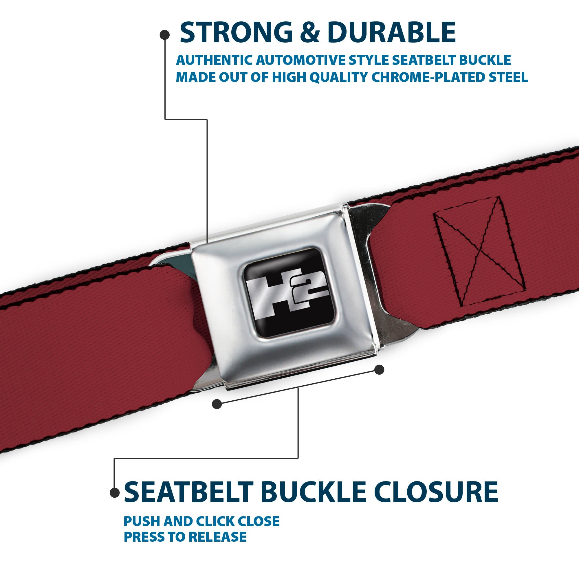 Hummer H2 Seatbelt Belt - Burgundy Webbing Seatbelt Belts GM General Motors